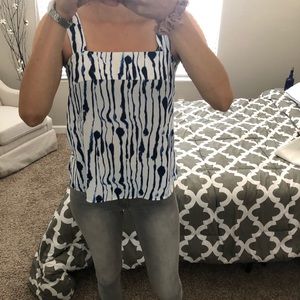 H&M blue & white print Cami